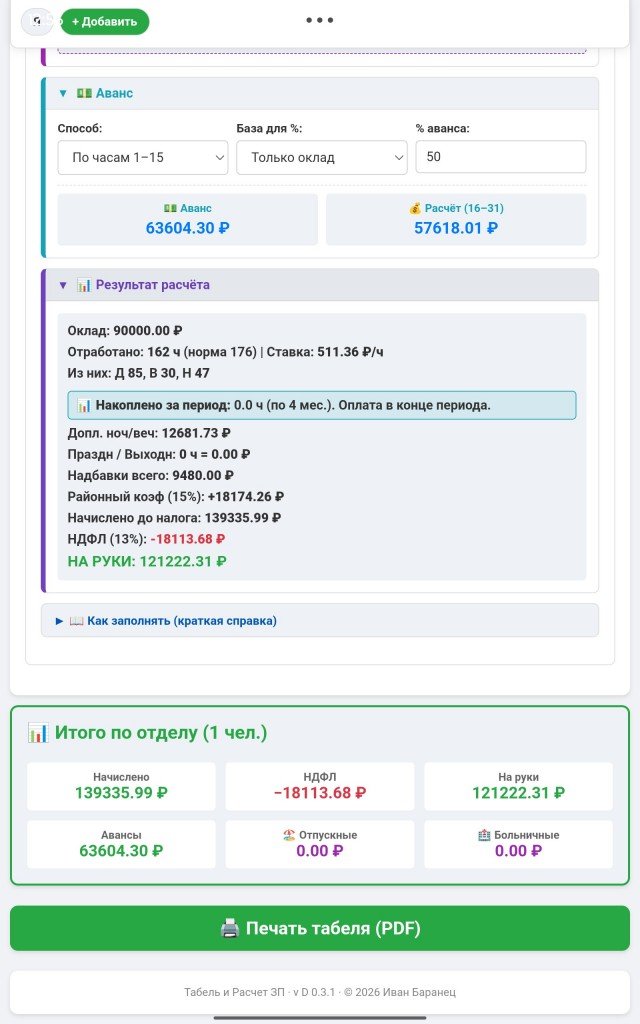Как я устал вести табель на отдел в Excel и написал себе приложение