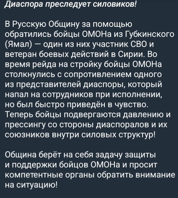 Диаспора преследует силовиков
