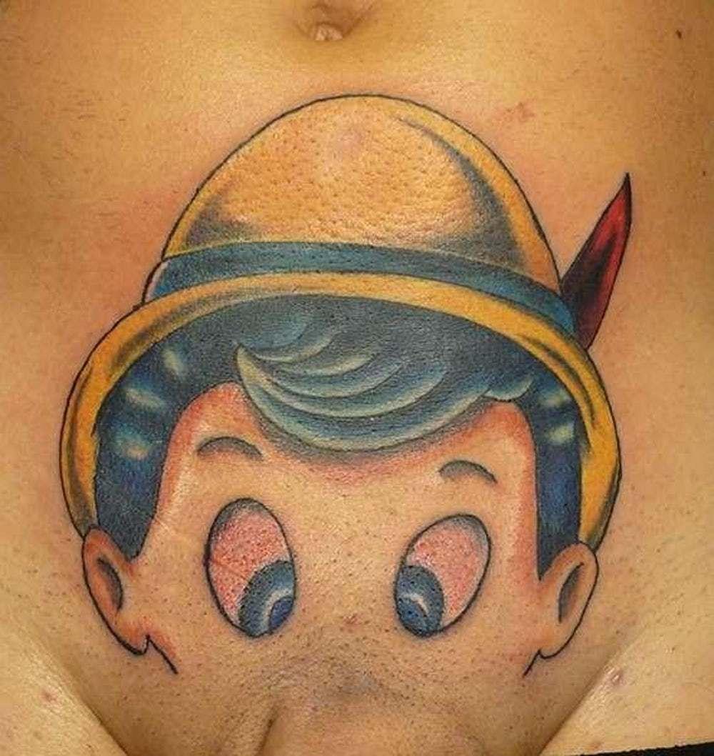 Pinocchio cock tattoo